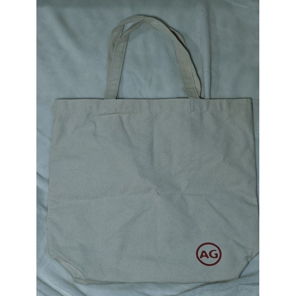 LUXE AG Adriano Goldschmied Medium Size Solid Khaki Canvas Tote‎ Logo